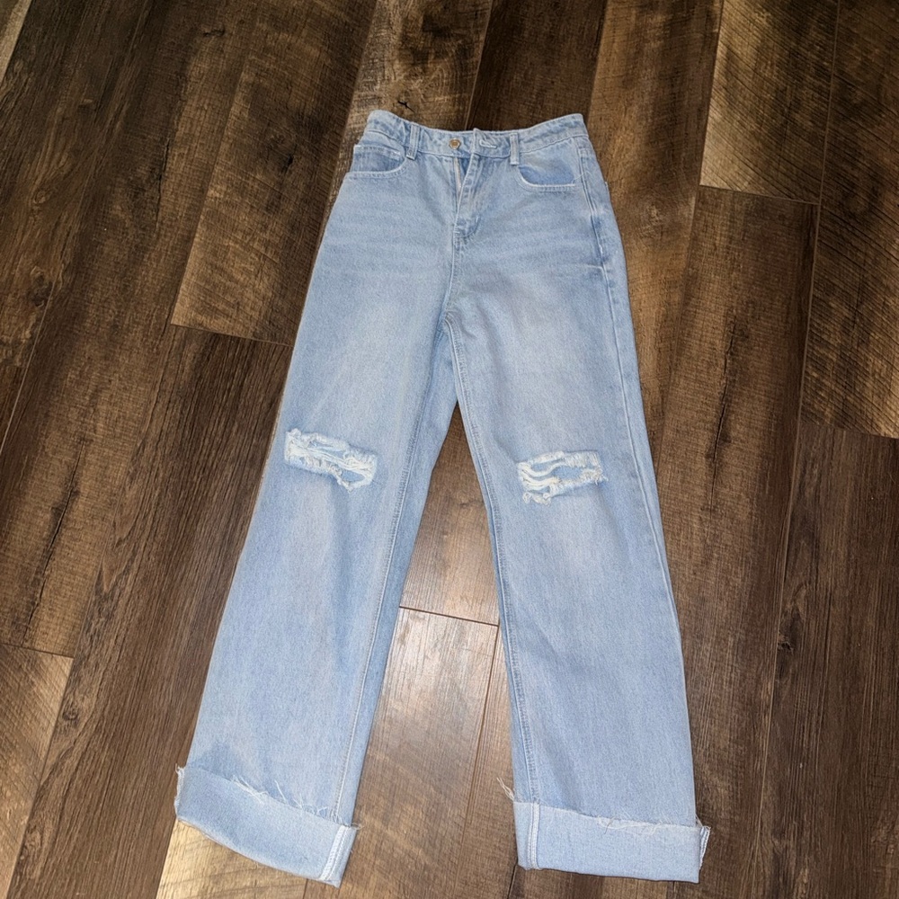 Women's Light Blue Straight Leg Jeans